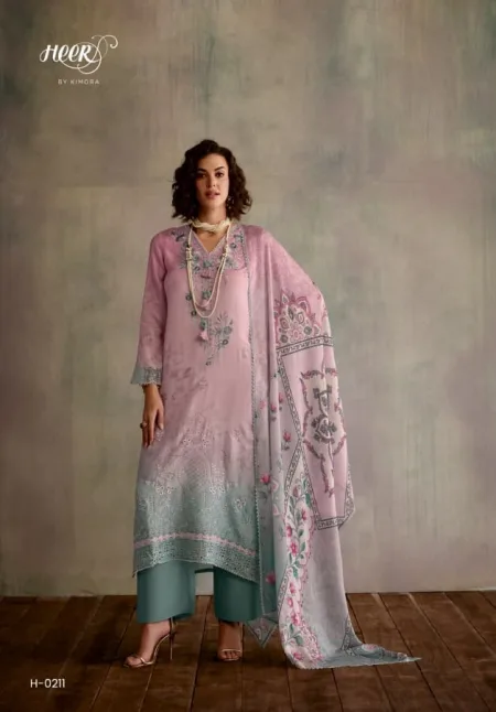 Starlight By Kimora Heer Muslin Printed Embroidery Salwar Suits 